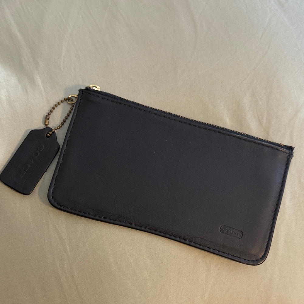 Coach Black Leather Pouch vintage